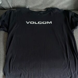 Volcom Classic Black Tee with White Logo